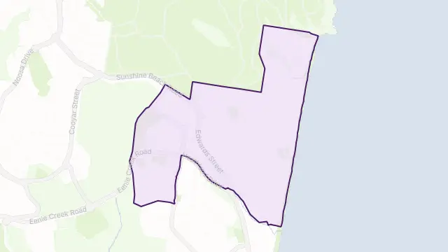 Sunshine Beach Area Boundary Map