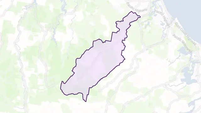 Tallebudgera Valley Area Boundary Map