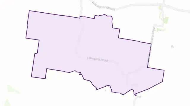 Tallegalla Area Boundary Map