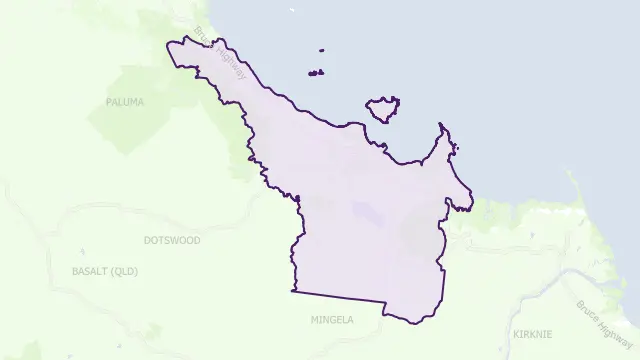 Townsville Council Area Boundary Map
