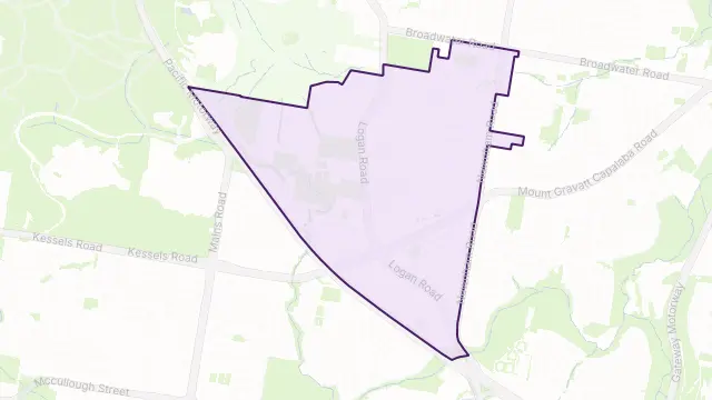 Upper Mount Gravatt Area Boundary Map