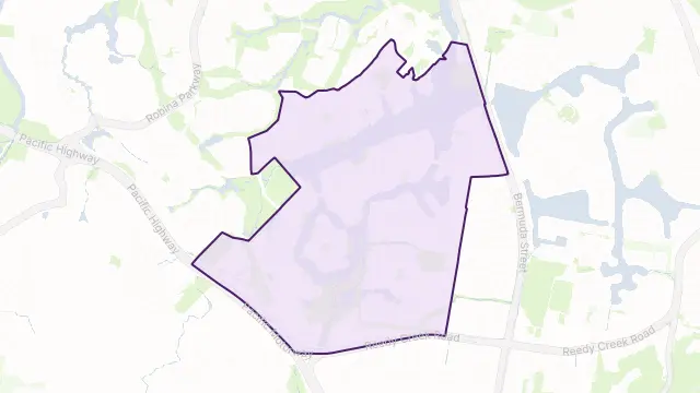 Varsity Lakes Area Boundary Map