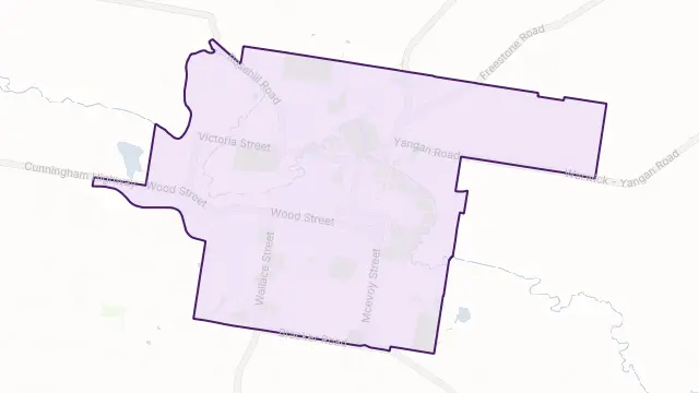 Warwick Area Boundary Map