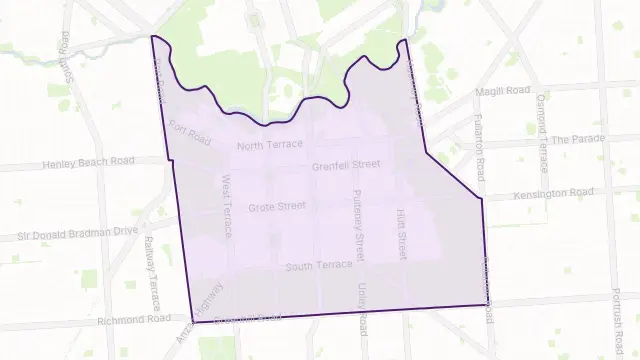 Adelaide Area Boundary Map