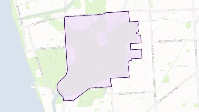 Adelaide Airport Area Boundary Map
