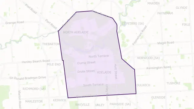 Adelaide Area Boundary Map