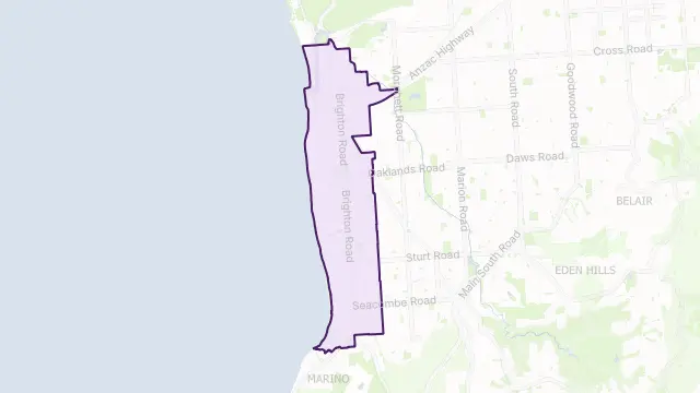 Holdfast Bay Council Area Boundary Map