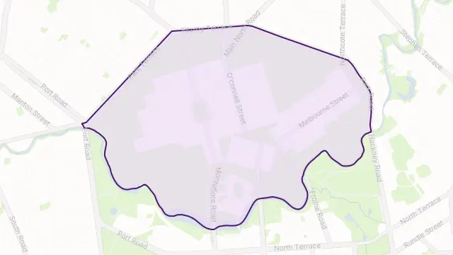 North Adelaide Area Boundary Map