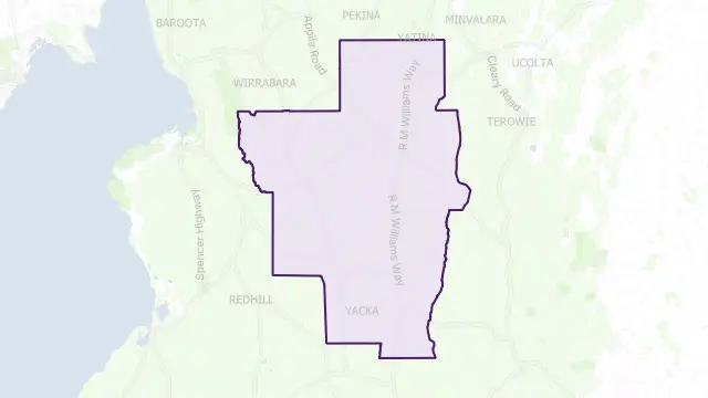 Northern Areas Council Area Boundary Map