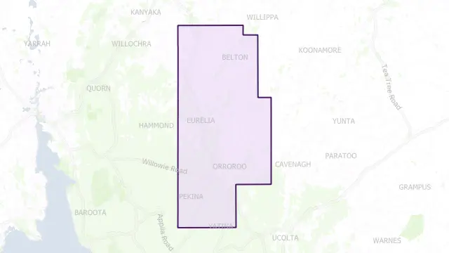 Orroroo Carrieton Area Boundary Map