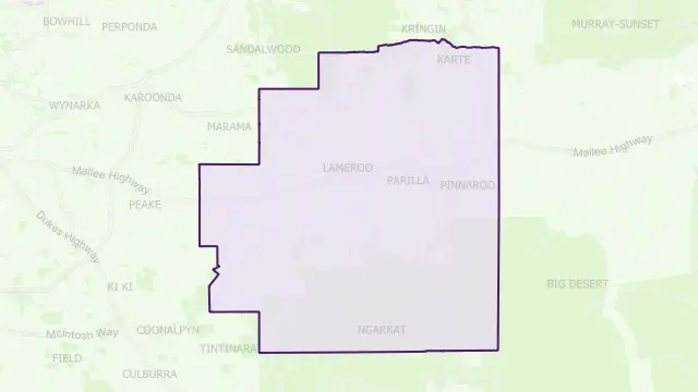 Southern Mallee Council Area Boundary Map