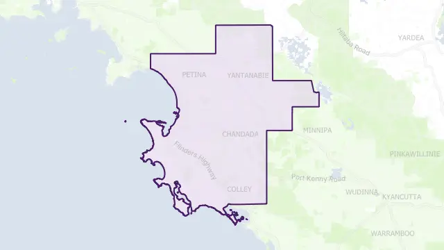 Streaky Bay Council Area Boundary Map
