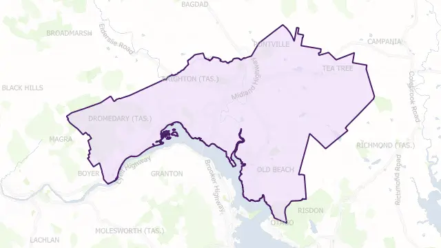 Brighton Council Area Boundary Map