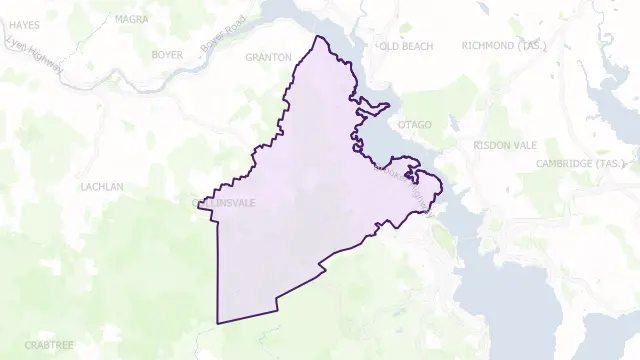 Glenorchy Council Area Boundary Map