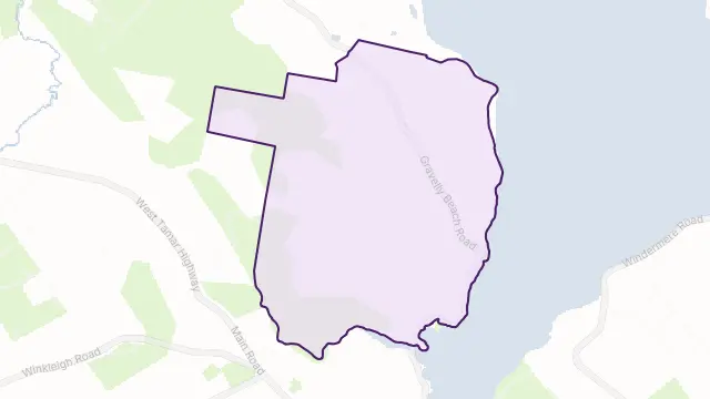 Gravelly Beach Area Boundary Map