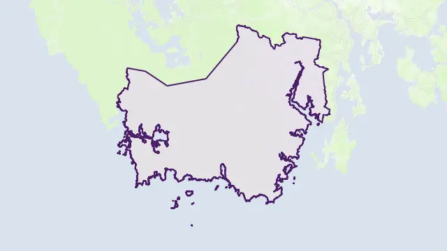 Huon Valley Council Area Boundary Map