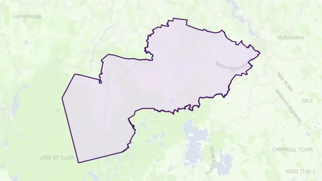 Meander Valley Council Area Boundary Map