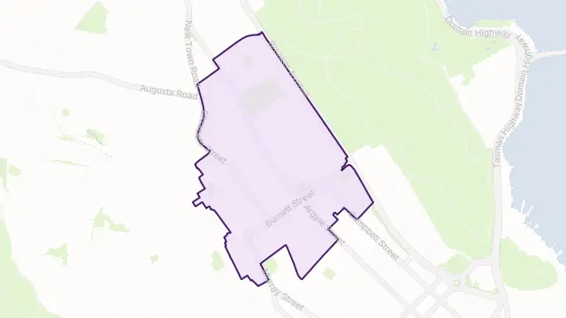 North Hobart Area Boundary Map