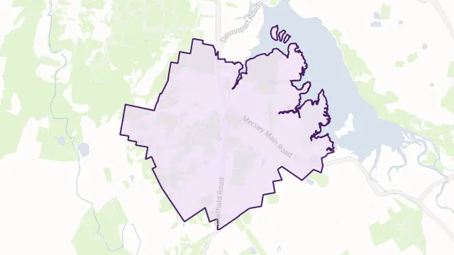 Spreyton Area Boundary Map