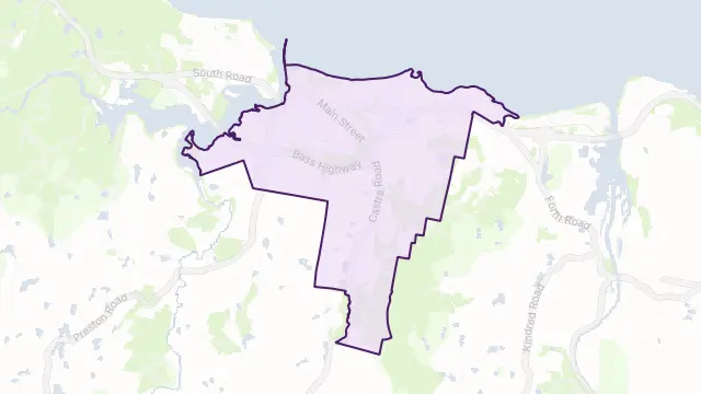 Ulverstone Area Boundary Map