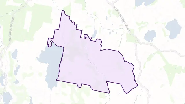 Waddamana Area Boundary Map