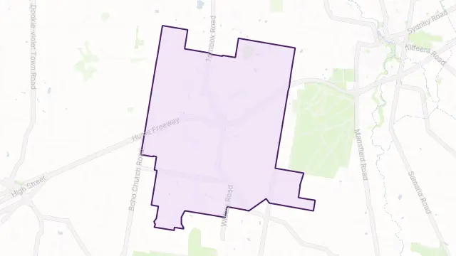 Baddaginnie Area Boundary Map