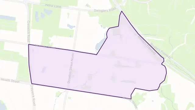 Ballarat North Area Boundary Map