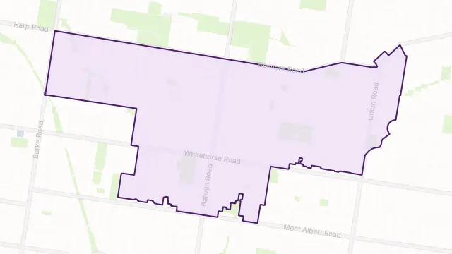 Balwyn Area Boundary Map