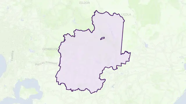 Baw Baw Council Area Boundary Map