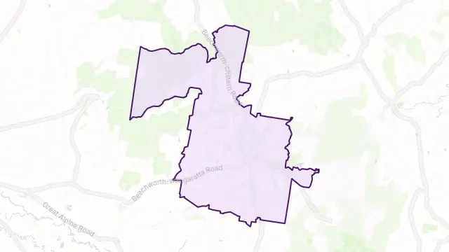 Beechworth Area Boundary Map