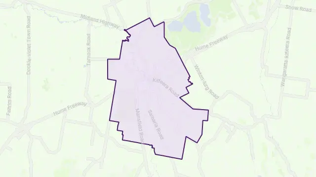 Benalla Area Boundary Map