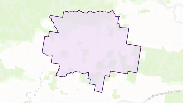 Binginwarri Area Boundary Map