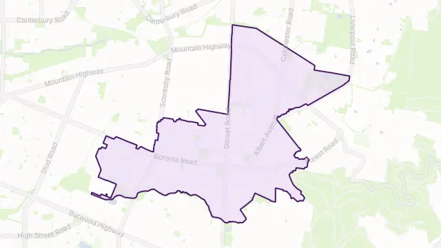 Boronia Area Boundary Map