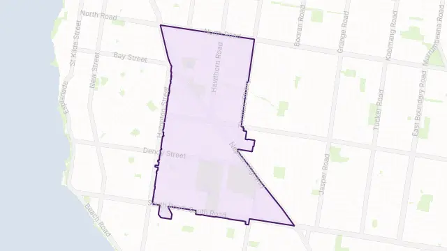 Brighton East Area Boundary Map