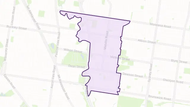 Brunswick West Area Boundary Map