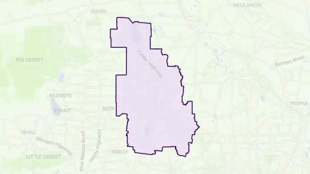 Buloke Council Area Boundary Map