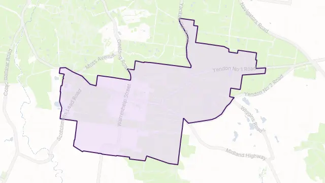 Buninyong Area Boundary Map
