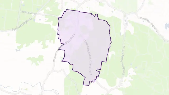 Campbells Creek Area Boundary Map