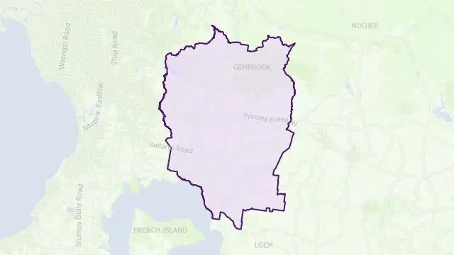 Cardinia Council Area Boundary Map