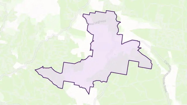 Carrajung Lower Area Boundary Map