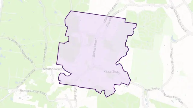 Castlemaine Area Boundary Map