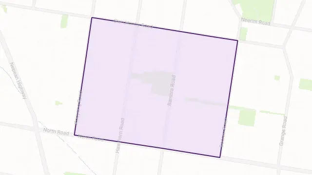 Caulfield South Area Boundary Map