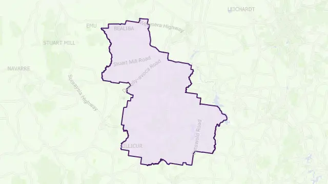 Central Goldfields Council Area Boundary Map