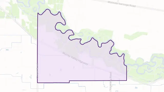 Cobram East Area Boundary Map