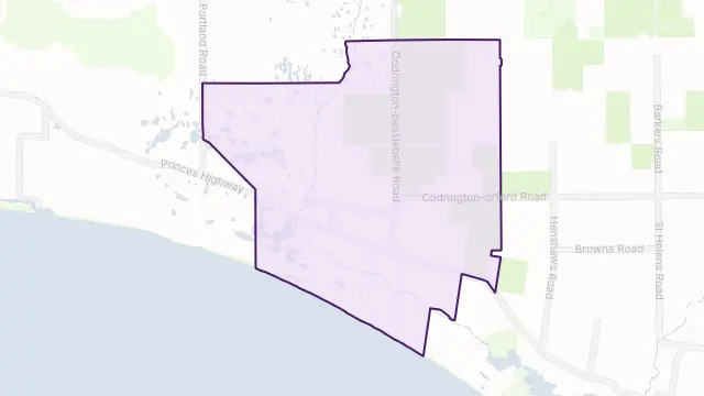 Codrington Area Boundary Map