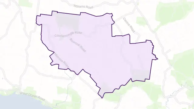 Cooriemungle Area Boundary Map