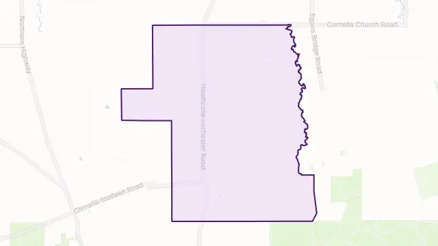 Cornella Area Boundary Map
