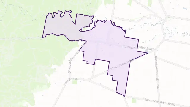 Cowwarr Area Boundary Map