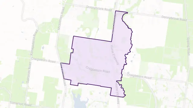 Craigieburn Area Boundary Map