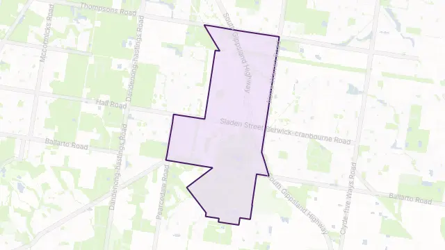 Cranbourne Area Boundary Map